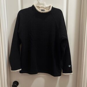 Kuhl Sweater Womens Medium Black  ALFPACA Fleece Pullover Mock Neck Sherpa Lined